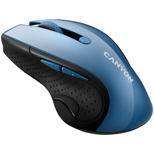 Безжична мишка CANYON 2.4Ghz wireless mouse, optical tracking - blue LED, 6 buttons, DPI 1000/1200/1600, Blue Gray pearl glossy - Image 13