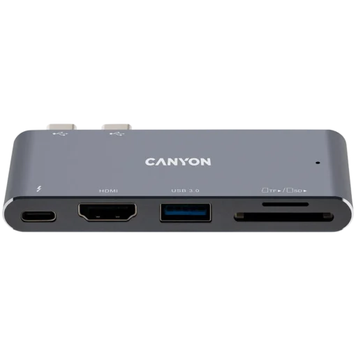 USB хъб CANYON hub DS-5 5in1 Thunderbolt 3 4k Space Grey