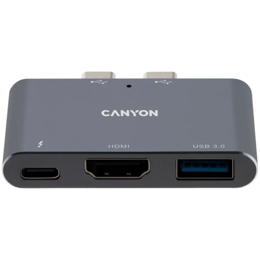 USB хъб CANYON hub DS-1 3in1 Thunderbolt 3 Space Grey