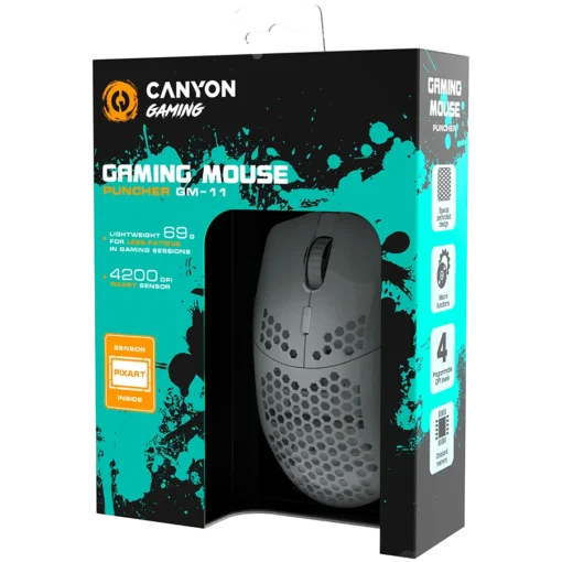 Геймърска мишка CANYON mouse Puncher GM-11 RGB 7buttons Wired White - Image 14