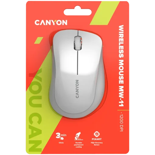 Безжична мишка CANYON mouse MW-11 Wireless White Grey - Image 9