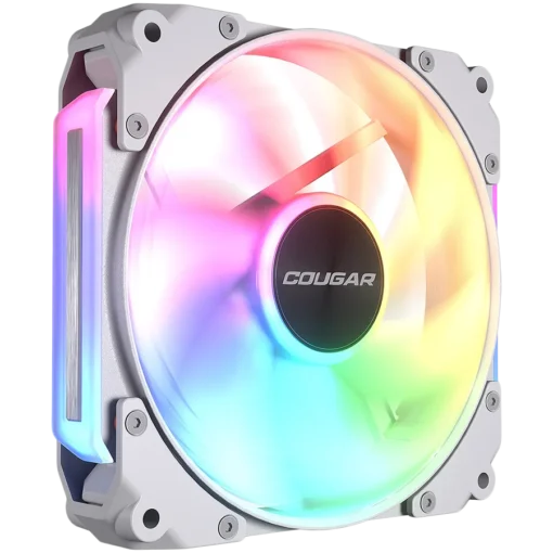 Вентилатор Cougar fan APOLAR 120 ARGB White (3 fan package), Fan Speed 600-2200 RPM±200RPM, Air Flow 75.38 CFM ± 10%, Air Pressure 2.59 mm H2O±10%, HDB Hydro Dynamic Bearing, 490 mm (Fan) / 470 mm (ARGB) - Image 16