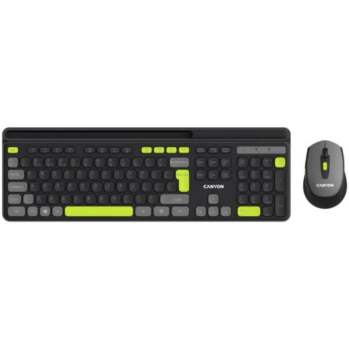 Клавиатура CANYON HSET-W5 EN Keyboard+Mouse AAA+AA Wireless Black