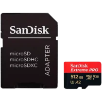 Карта памет SanDisk Extreme PRO microSDXC 512GB + SD Adapter + 2 years RescuePRO Deluxe up to 200MB/s & 140MB/s Read/Wri