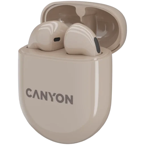 Bluetooth слушалки CANYON headset TWS-6 Beige - Image 6