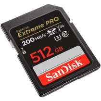 Карта памет SanDisk Extreme PRO 512GB SDXC Memory Card + 2 years RescuePRO Deluxe up to 200MB/s & 140MB/s Read/Write spe