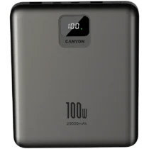 Външна батерия CANYON power bank PB-2008 LED FLAT 20000 mAh PD100W QC3.0 Dark Grey