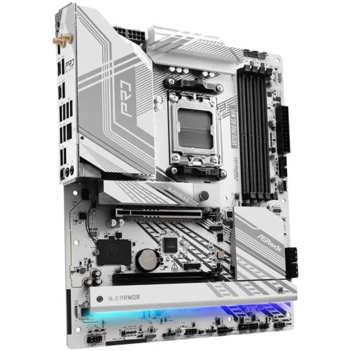 Дънна платка ASROCK MB Desktop X870 PRO RS Wi-Fi, AM5, 4x DDR5, 1x PCIe 5.0 x16, 1x PCIe 4.0 x16, 1x Blazing M.2(PCIe Gen5x4), 1x Hyper M.2, 1x Ultra M.2, 4x SATA3 6.0 Gb/s, 2x USB-C 1x SPDIF, 7.1 CH Audio, 1x HDMI, 1x 2.5G LAN, 802.11be 2x Wi-Fi 7 + - Image 5