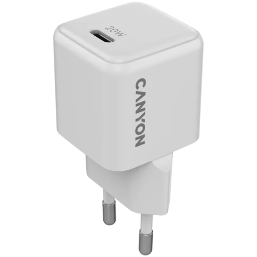 Зарядно за мобилен телефон CANYON charger CU20C GaN 20W 1xPD EU White