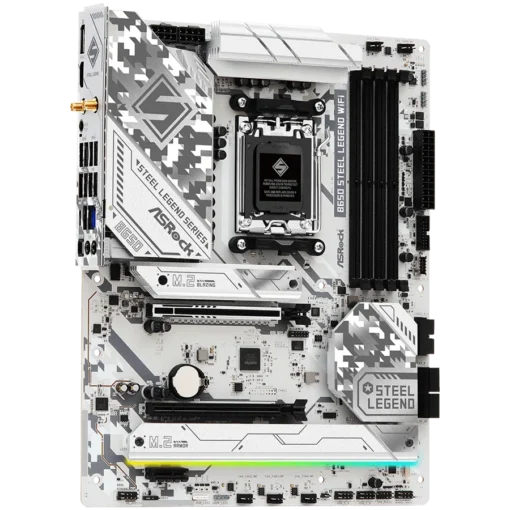 Дънна платка ASROCK MB Desktop B650 Steel Legend, AM5, 4x DDR5, 1x PCIe 5.0 x16, 1x PCIe 3.0 x16, 1x PCIe 4.0 x1 1x Blazing M.2(PCIe Gen5x4), 2x Hyper M.2(PCIe Gen4x4), 2x SATA3 6.0 Gb/s, 1x HDMI, 1x DP, 2.5G LAN, 802.11ax Wi-Fi 6E + BT - Image 5