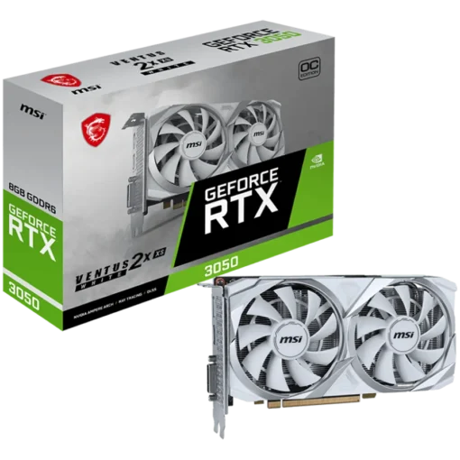 Видео карта MSI Video Card Nvidia GeForce RTX 3050 VENTUS 2X XS WHITE 8G OC 8GB GDDR6 128bit Boost: 1807 MHz 2560 CUDA C