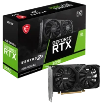 Видео карта MSI Video Card Nvidia GeForce RTX 3050 VENTUS 2X E 6G OC 6GB GDDR6 96bit Boost: 1492 MHz 2304 CUDA Cores PCI