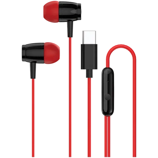 Слушалки CANYON headphones SEP-5 TYPE-C Red