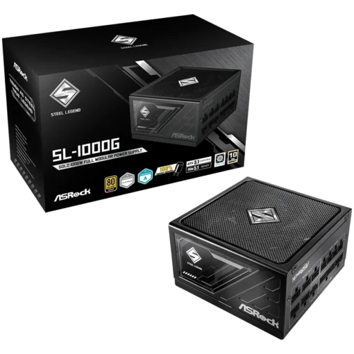 Захранване за компютър Asrock SL-1000G 1000W 80 Plus GOLD Fully Modular PSU Japanese Capacitors 2x EPS 12V CPU(4+4pin) 1