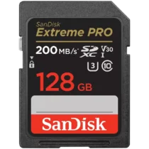 Карта памет SanDisk Extreme PRO 128GB SDXC Memory Card + 2 years RescuePRO Deluxe up to 200MB/s & 90MB/s Read/Write spee