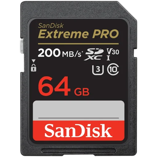 Карта памет SanDisk Extreme PRO 64GB SDXC Memory Card + 2 years RescuePRO Deluxe up to 200MB/s & 90MB/s Read/Write speed