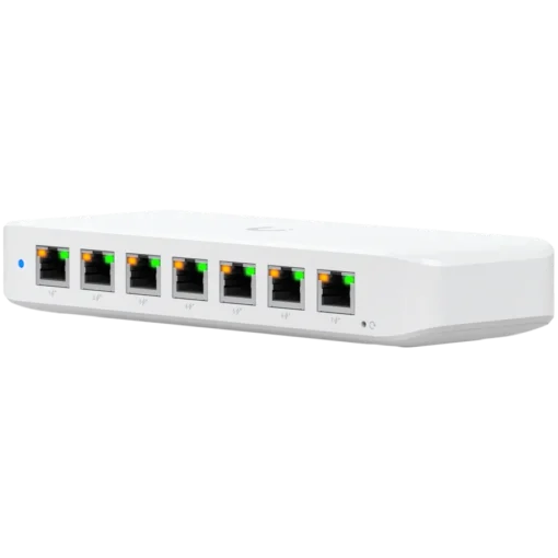 Kомутатор Ubiquiti USW-Ultra-210W-EU compact, Layer 2, 8-port GbE PoE switch with versatile mounting options, 7x GbE PoE+ output ports, GbE port with optional PoE++ input, 202W PoE availability with the included AC power adapter - Image 8