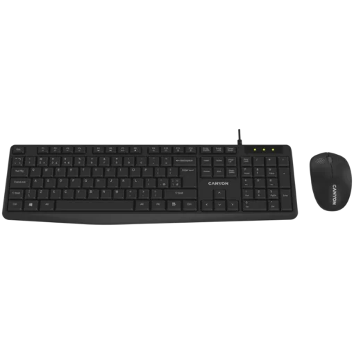 Клавиатура CANYON SET-W01 EN/BG Keyboard+Mouse Wireless Black