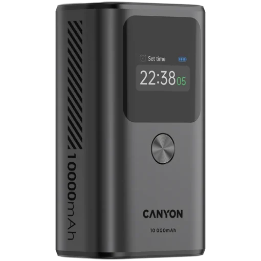 Външна батерия CANYON power bank OnPower 130 TFT 10000 mAh PD30W Dark Grey - Image 4