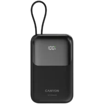 Външна батерия CANYON power bank OnPower 101 built-in cable 10000 mAh PD22.5W Black