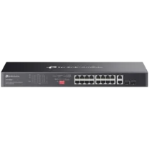 Kомутатор Omada 18-Port Gigabit Rackmount Switch with 16-Port PoE+ PORT: 16× Gigabit PoE+ Ports 2× Gigabit Non-PoE Ports