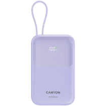 Външна батерия CANYON power bank OnPower 101 built-in cable 10000 mAh PD22.5W Purple