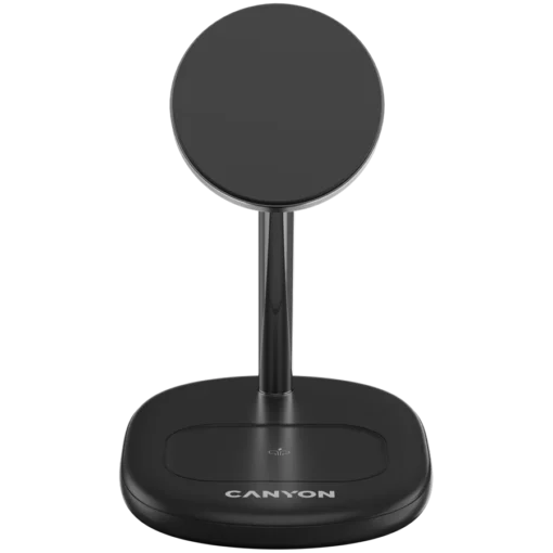 Зарядно за мобилен телефон CANYON wireless charger WCS-205 15W Qi2 2in1 w/o adapter Black - Image 2