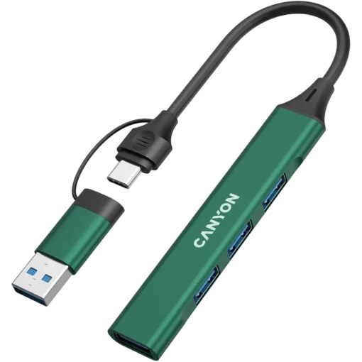 USB хъб CANYON hub DS-02 4in1 USB-A/C Green - Image 8