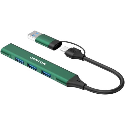 USB хъб CANYON hub DS-02 4in1 USB-A/C Green - Image 11