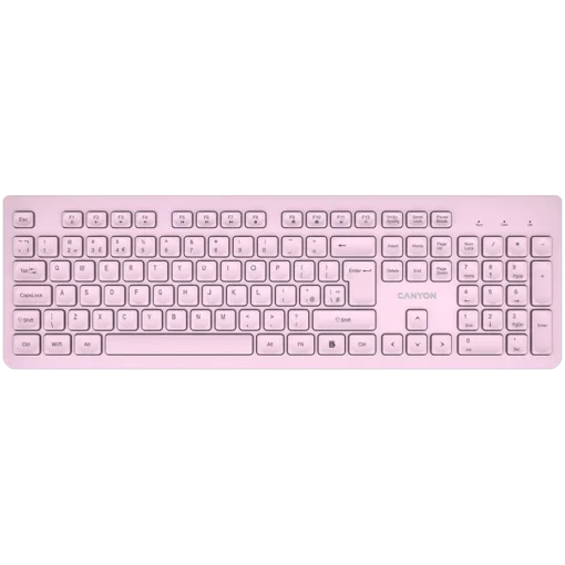 Клавиатура CANYON keyboard HKB-W01 UK/US AAA Wireless Pink