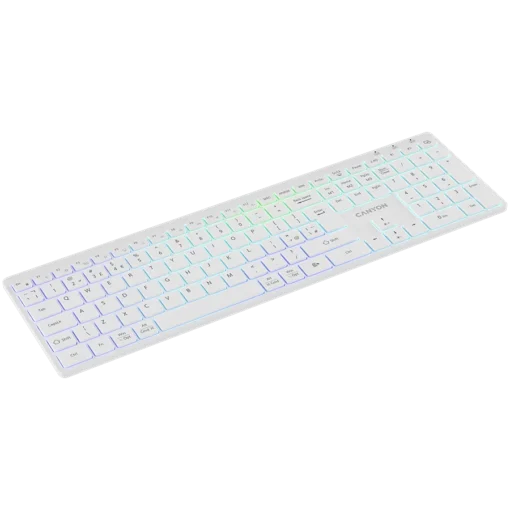 Клавиатура CANYON keyboard HKB-W11 UK/US RGB Dual Mode Wireless White - Image 5