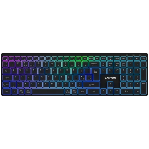 Клавиатура CANYON keyboard HKB-W11 UK/US RGB Dual Mode Wireless Black