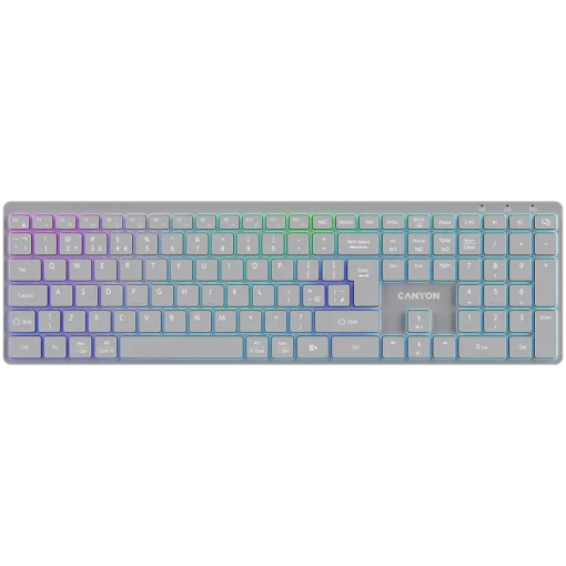 Клавиатура CANYON keyboard HKB-W11 UK/US RGB Dual Mode Wireless Grey