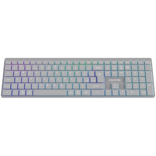 Клавиатура CANYON keyboard HKB-W11 UK/US RGB Dual Mode Wireless Grey - Image 2