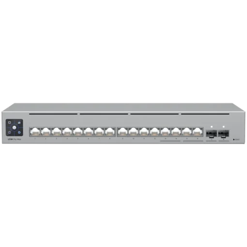 Kомутатор Ubiquiti 16-port Layer 3 Etherlighting switch 2.5 GbE and versatile mounting options 4x 2.5 GbE RJ45 ports 12x