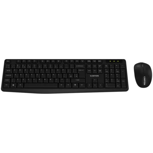 Клавиатура CANYON SET-W01 EN/BG Keyboard+Mouse Wireless Black