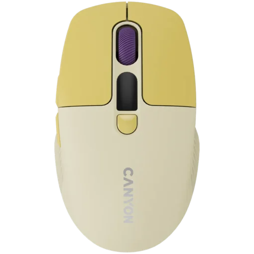 Безжична мишка CANYON mouse MW-26 LCD Silent Dual Mode Wireless Yellow