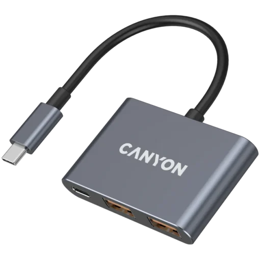 USB хъб CANYON hub DS-3 3in1 USB-C Dark Grey