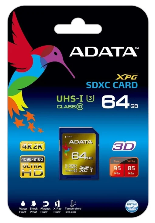 Adata SD XC XPG 64GB UHS-1 U3/Class10 4K 3D - Image 4