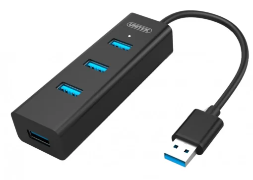 Unitek HUB 4x USB 3.0; BC1.2; BLACK; Y-3089