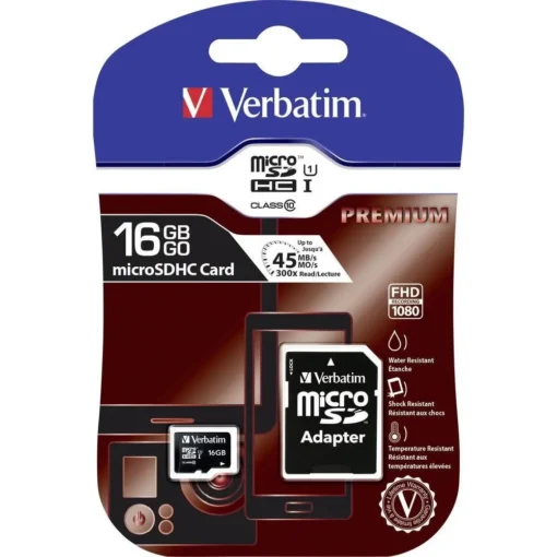 Verbatim Micro SDHC 16GB Class10 UHS-I + Adapter - Image 2