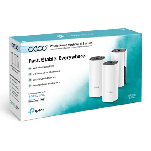 Безжична Wi-fi система TP-Link Deco M4 AC1200 (3-pack) - Image 3