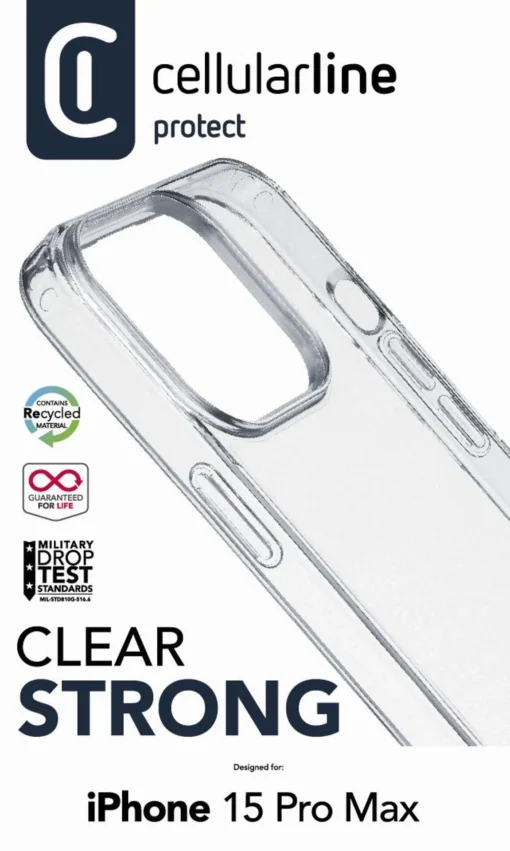 Clear Strong прозрачен твърд калъф за iPhone 15 Pro Max - Image 3