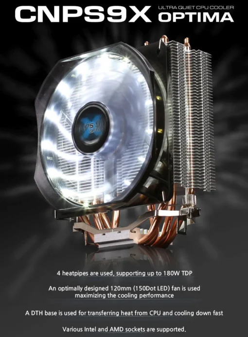 Zalman охлаждане за процесор CPU Cooler CNPS9X OPTIMA Intel/AMD - Image 4