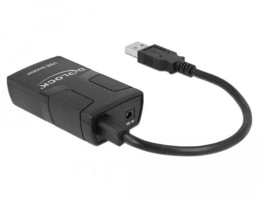 Адаптер Delock USB Isolator with 5 kV Isolation, 1 x USB 1.1 type-A male (host), 1 x USB 1.1 type-A female (device, 1 x DC ja - Image 2