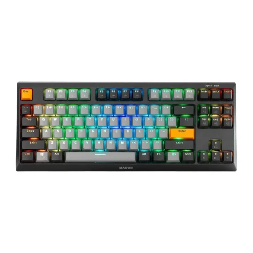 Marvo механична клавиатура Gaming Mechanical Keyboard KG980-B - RGB, Blue switches, TKL - Image 3