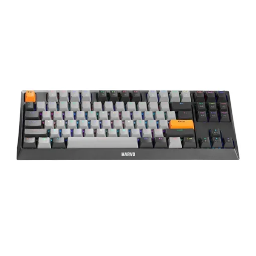 Marvo механична клавиатура Gaming Mechanical Keyboard KG980-B - RGB, Blue switches, TKL - Image 4