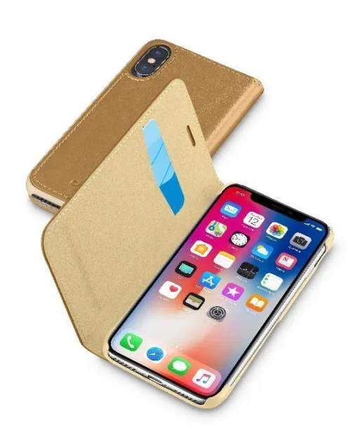 Кожен калъф Book за iPhone X Кафяв