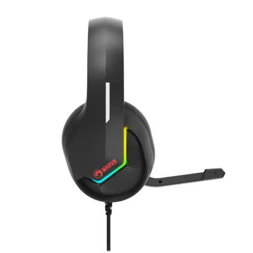 Marvo геймърски слушалки Gaming Headphones H8618 Black - 50mm, USB, RGB - Image 3