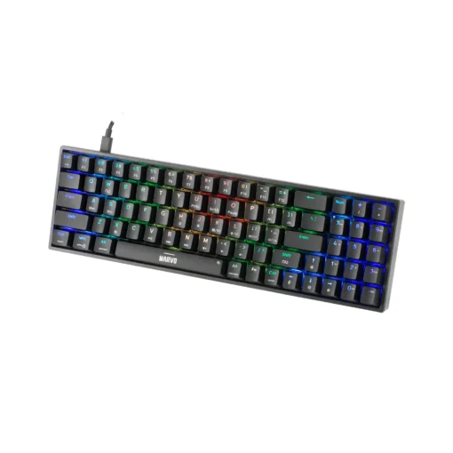 Marvo геймърска клавиатура Gaming Keyboard Shogo 78 - RGB, 78 keys - MARVO-KG956 - Image 3